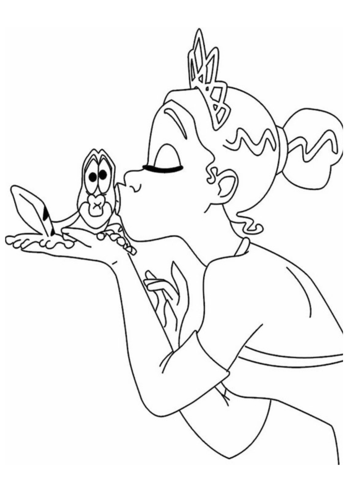 Desenho para Colorir A Princesa e o Sapo