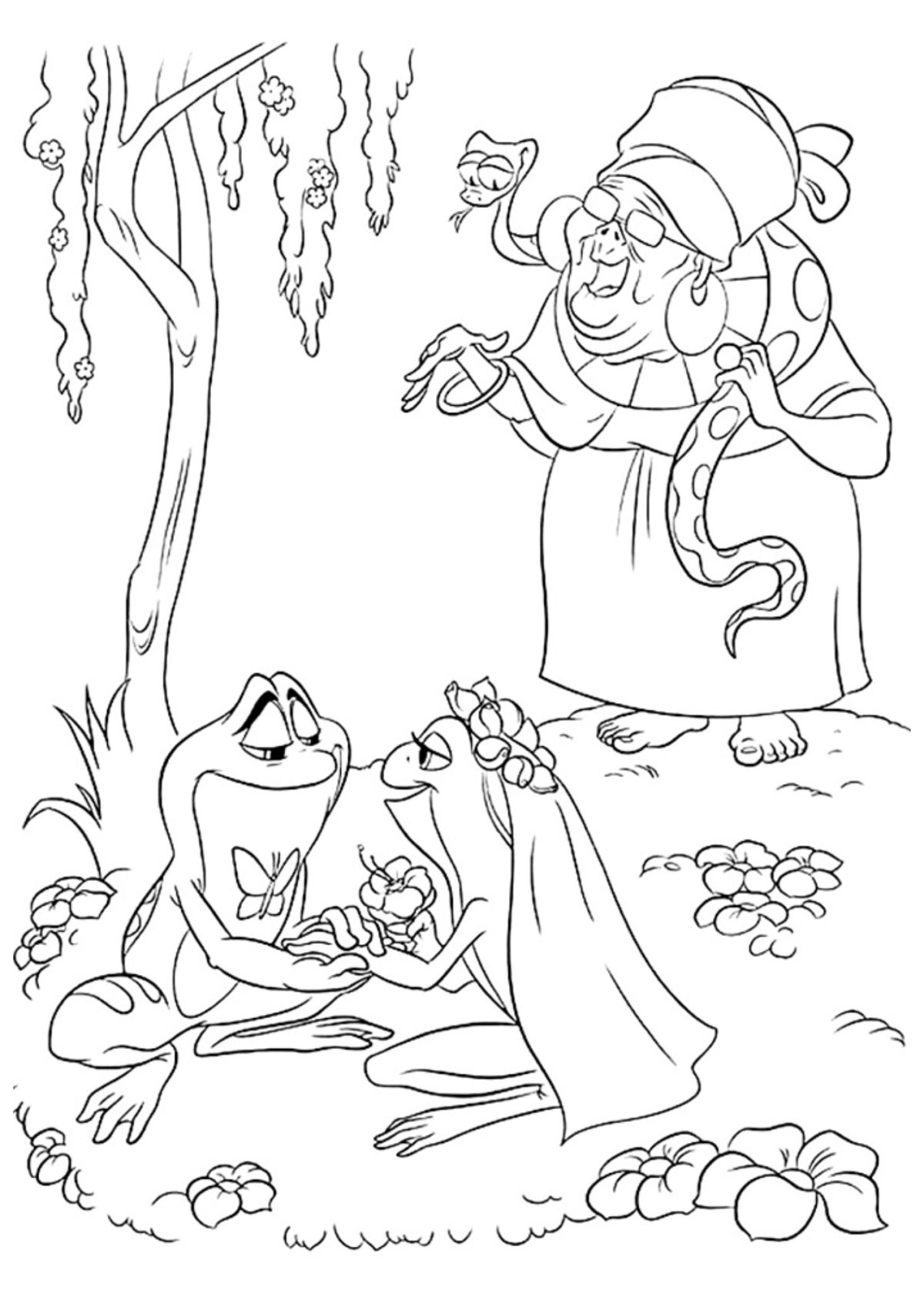 Desenho para Colorir A Princesa e o Sapo
