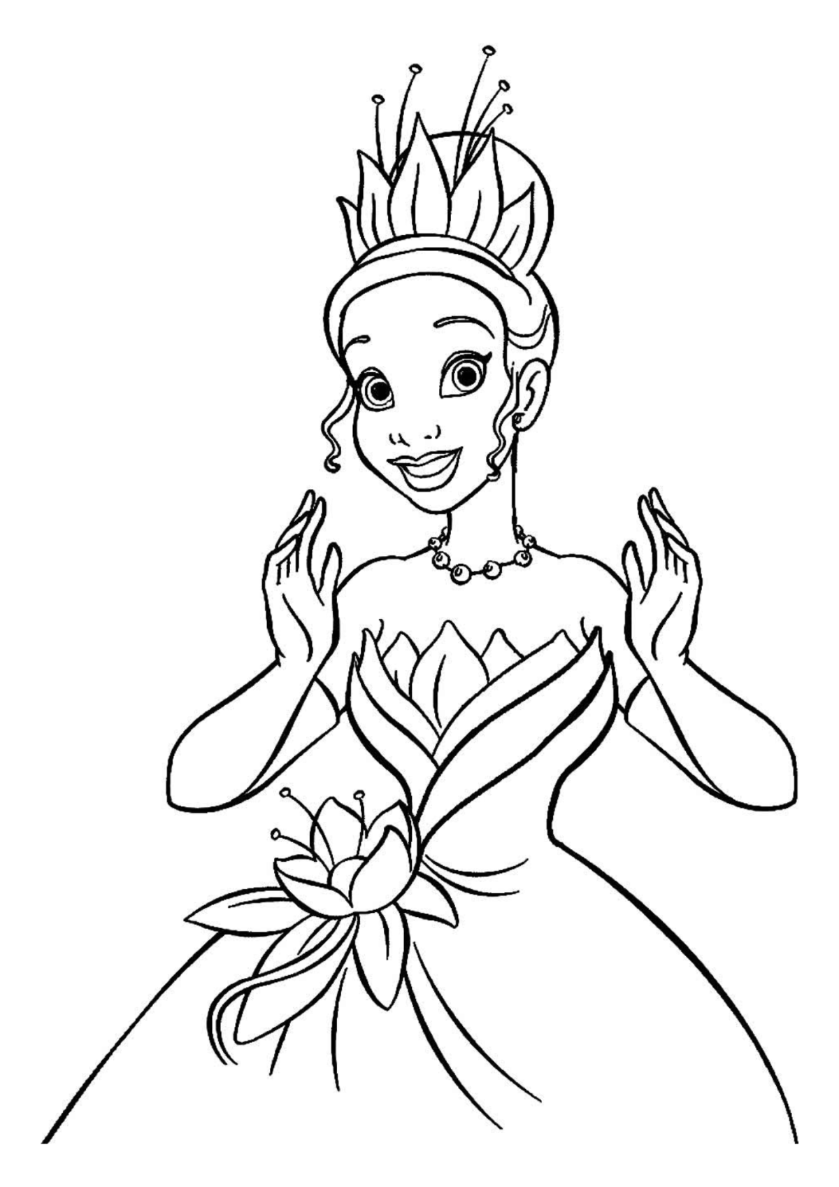 Desenho para Colorir A Princesa e o Sapo