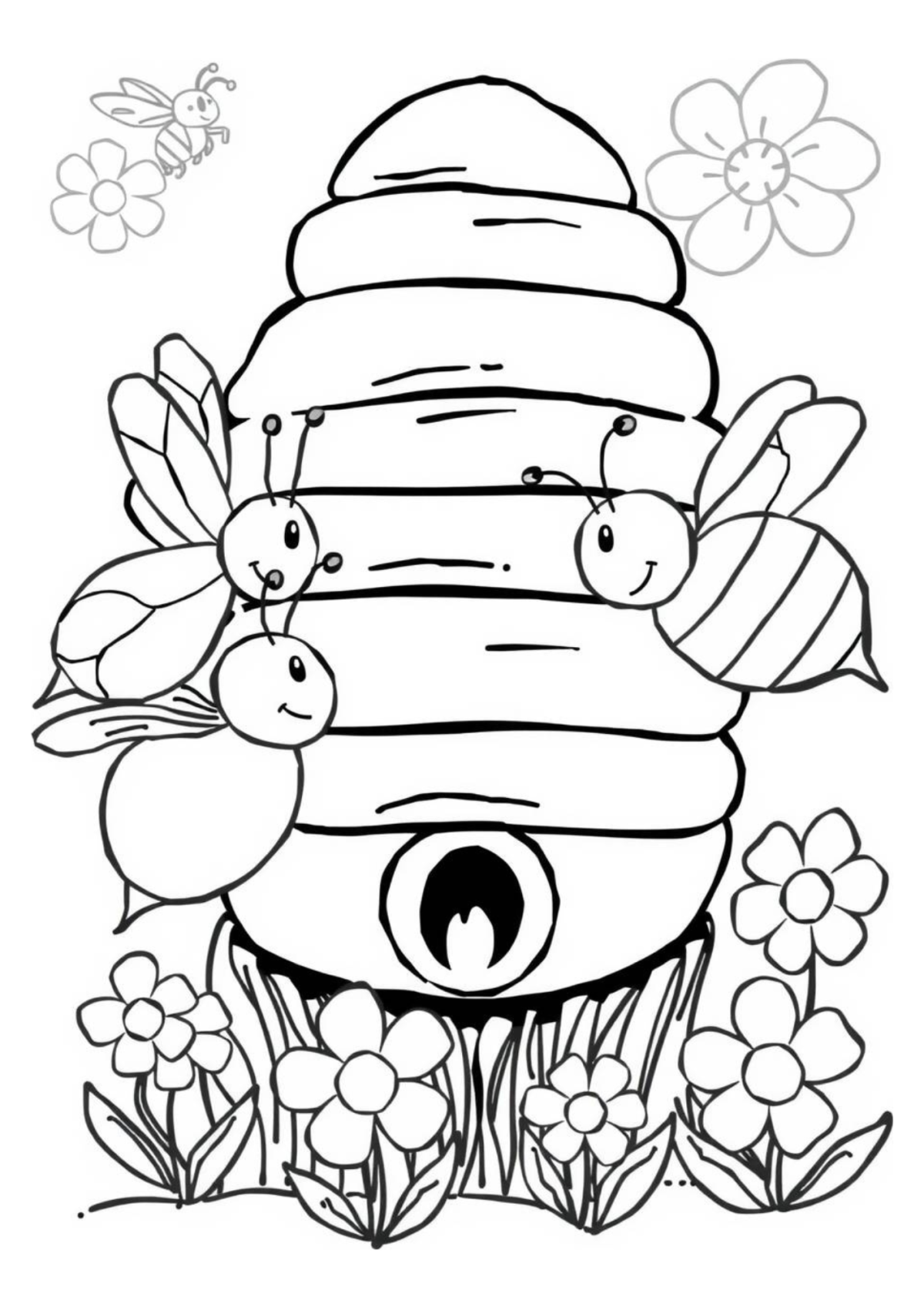 Desenho para Colorir Abelha