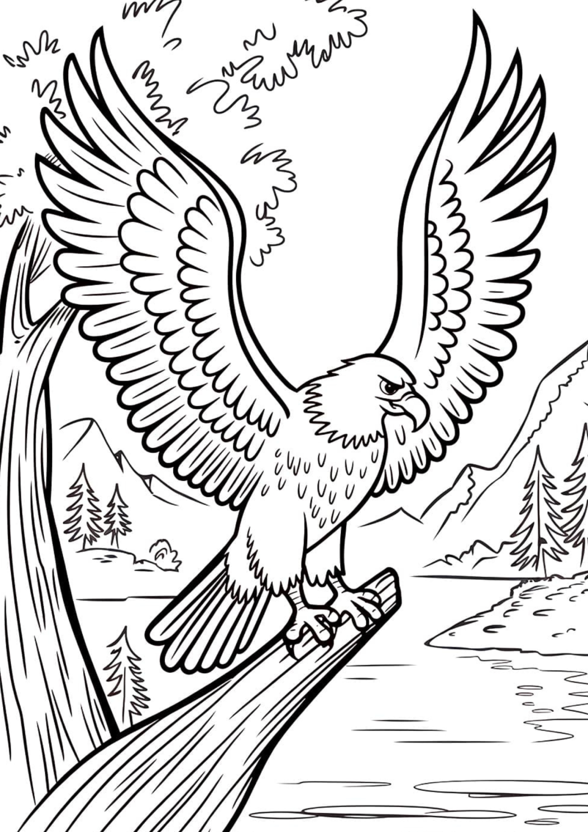 Desenho para Colorir Águia
