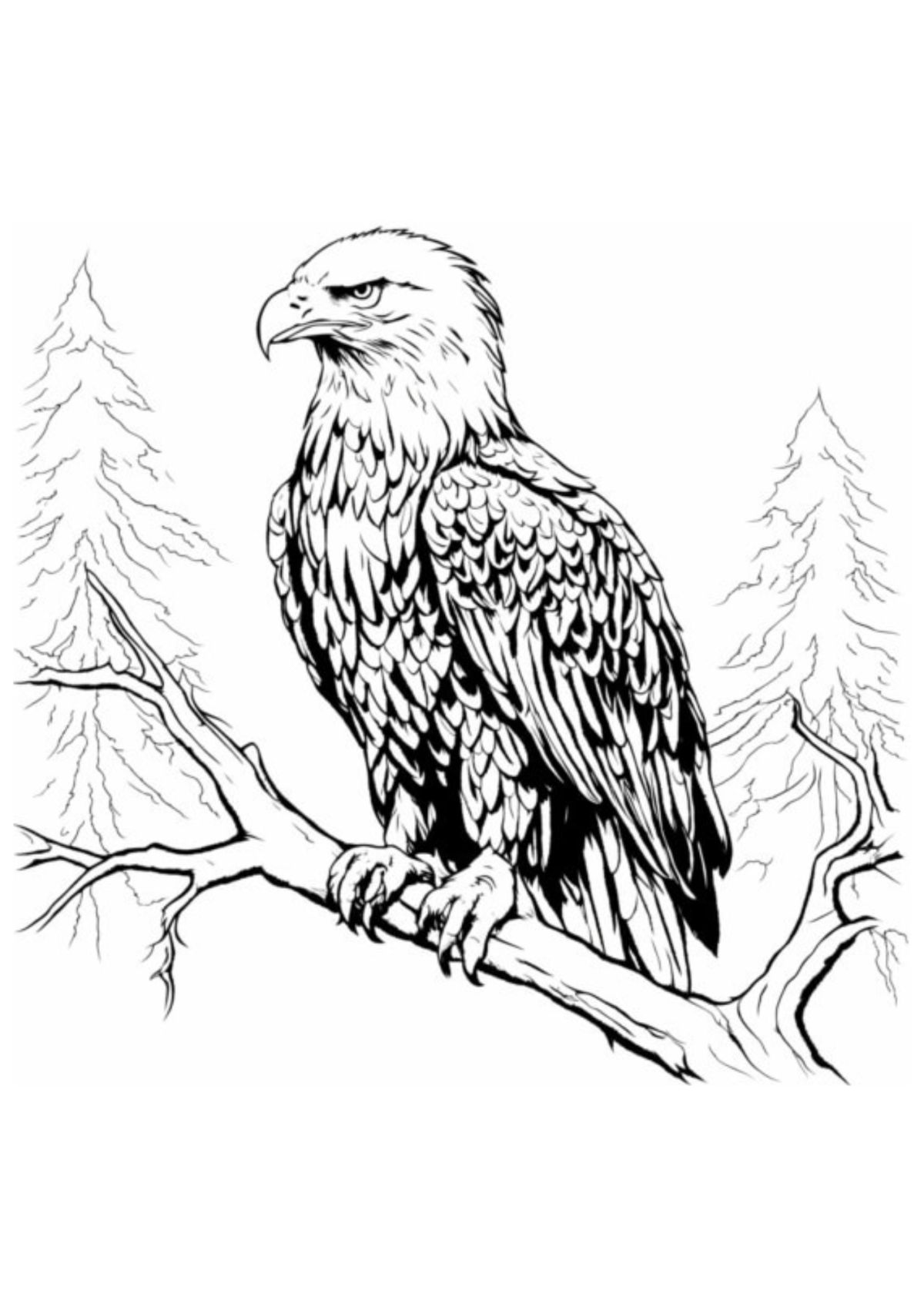 Desenho para Colorir Águia