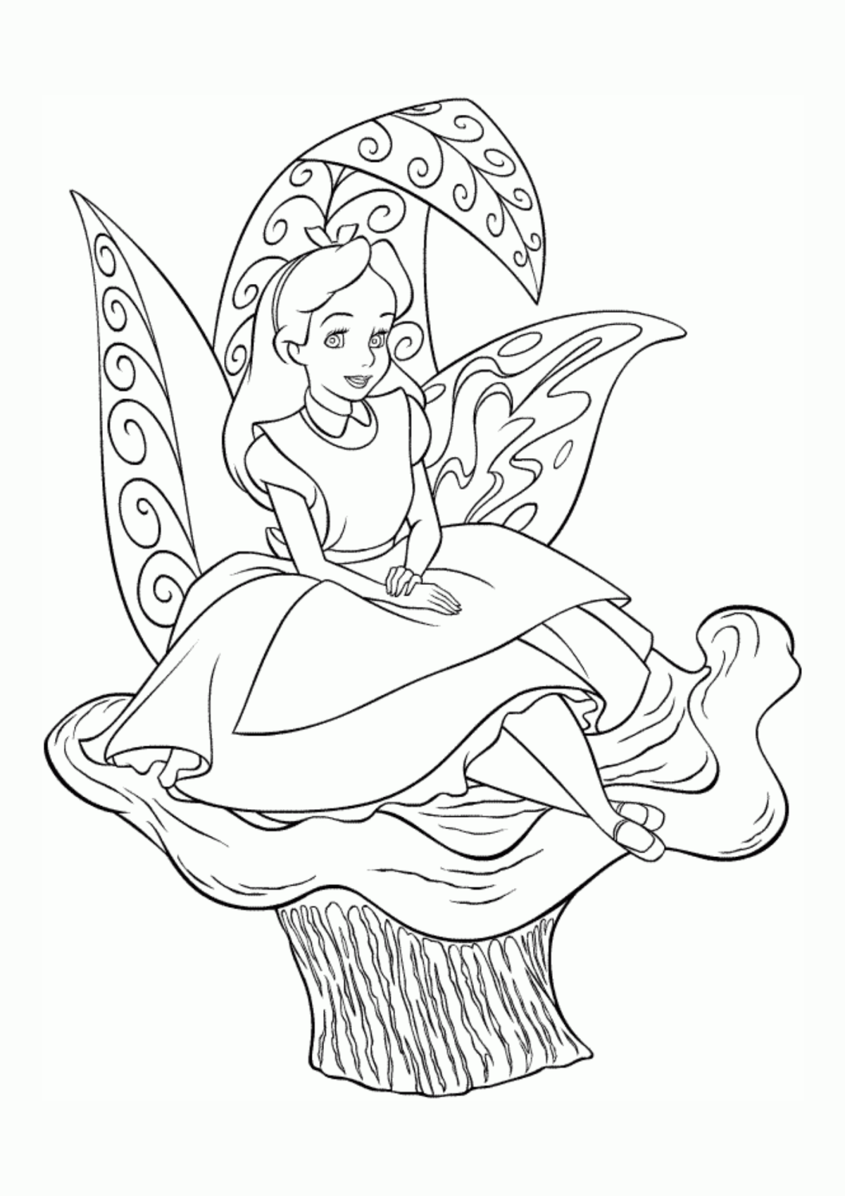 Desenho para Colorir Alice no País das Maravilhas