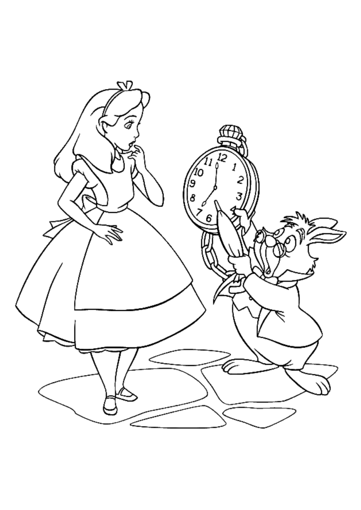 Desenho para Colorir Alice no País das Maravilhas