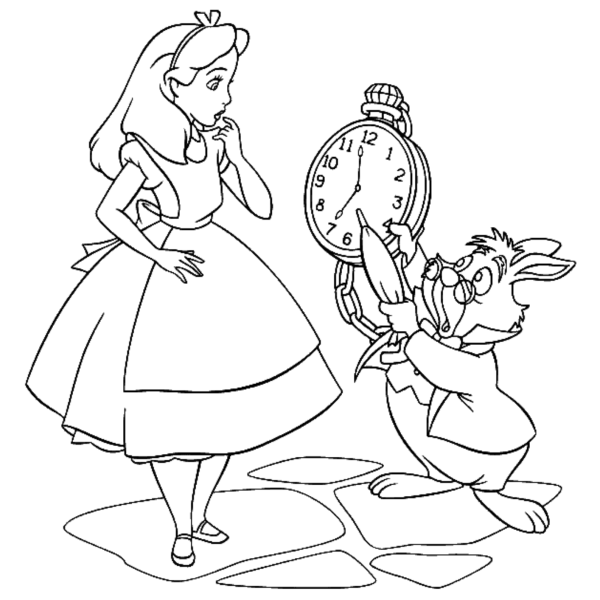 Desenho para Colorir Alice no País das Maravilhas