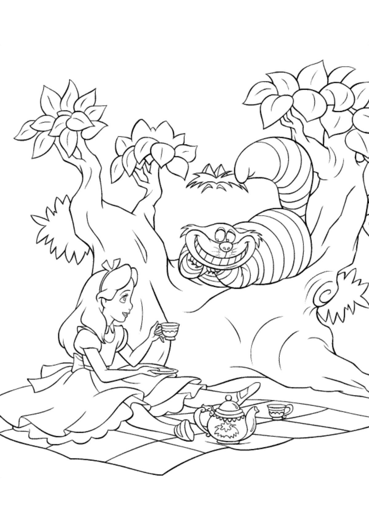 Desenho para Colorir Alice no País das Maravilhas