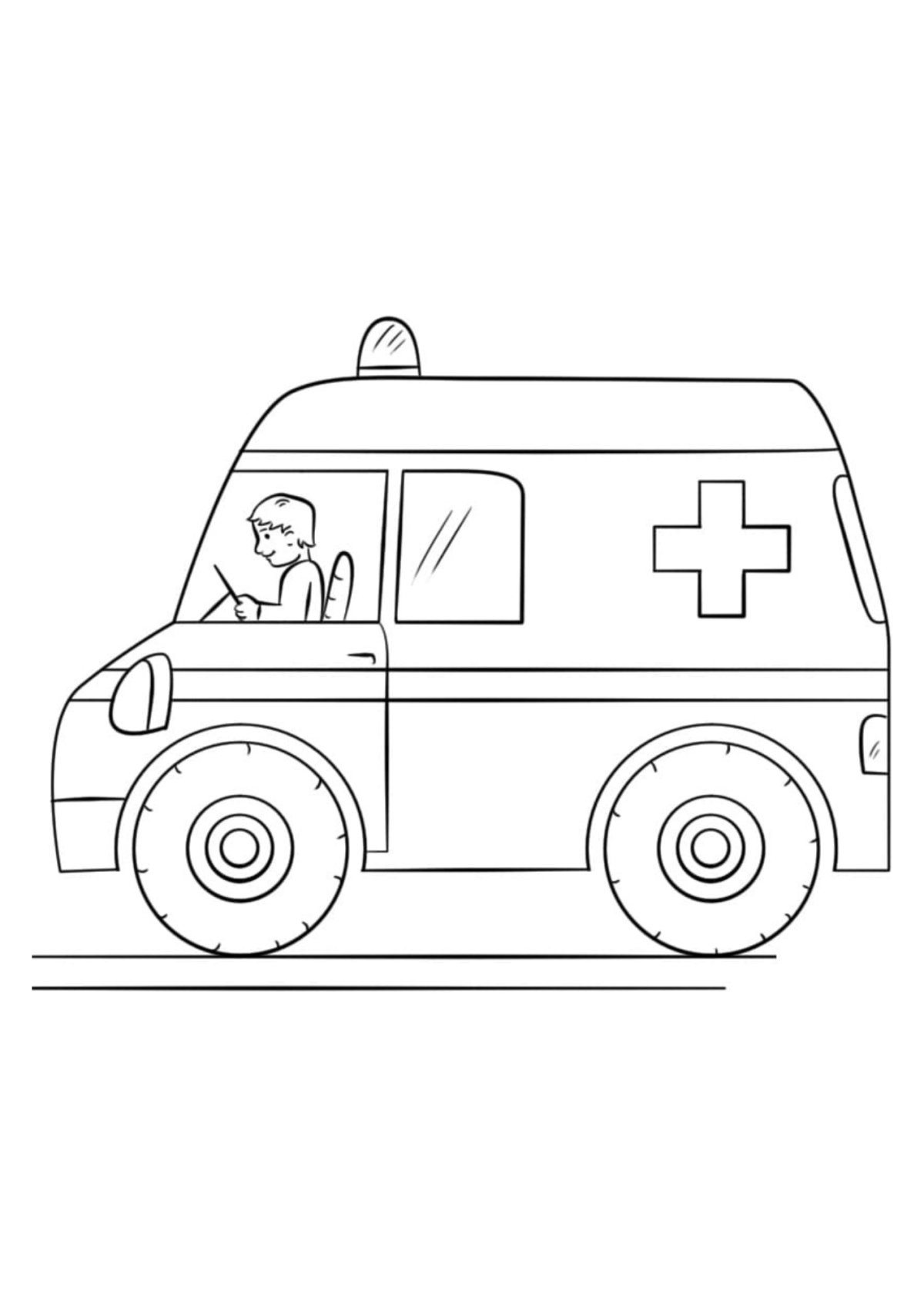 Desenho para Colorir Ambulância