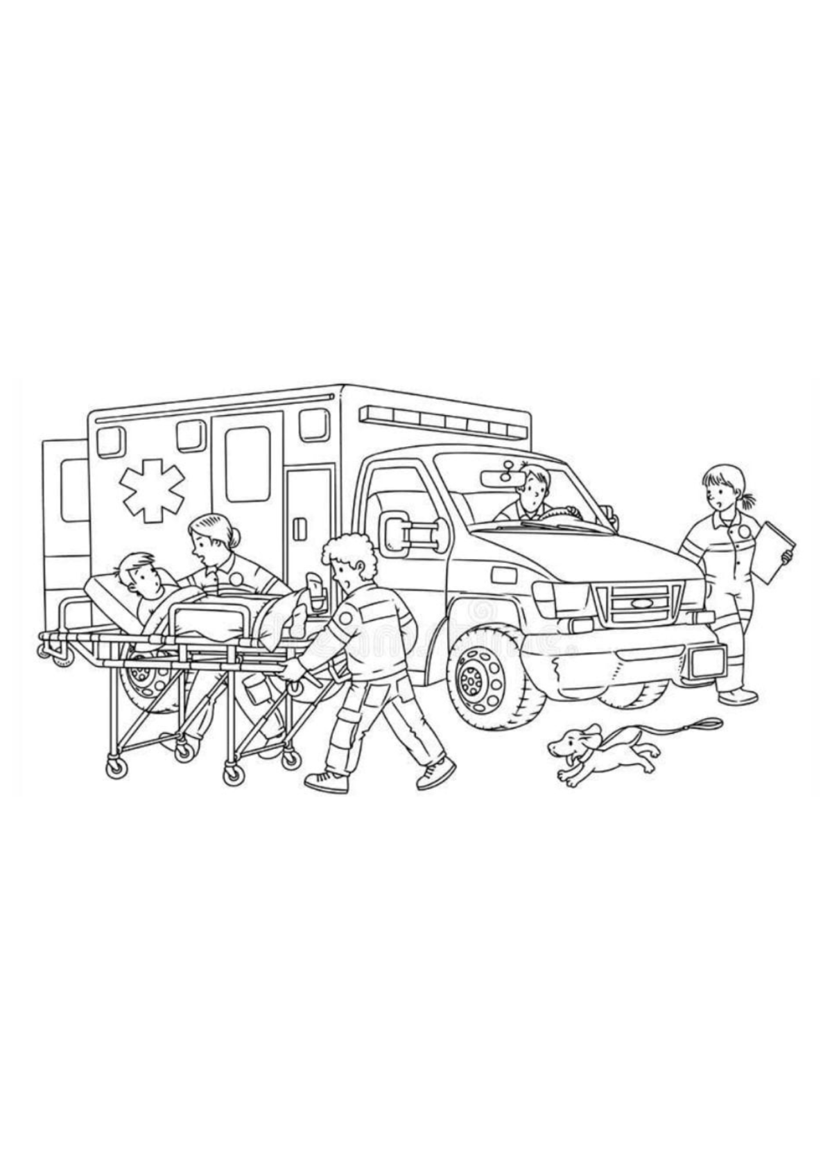 Desenho para Colorir Ambulância