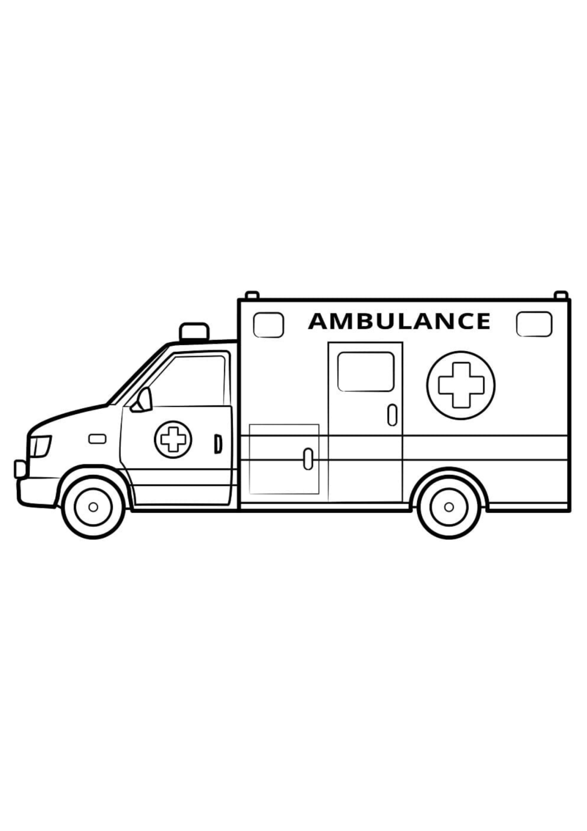 Desenho para Colorir Ambulância