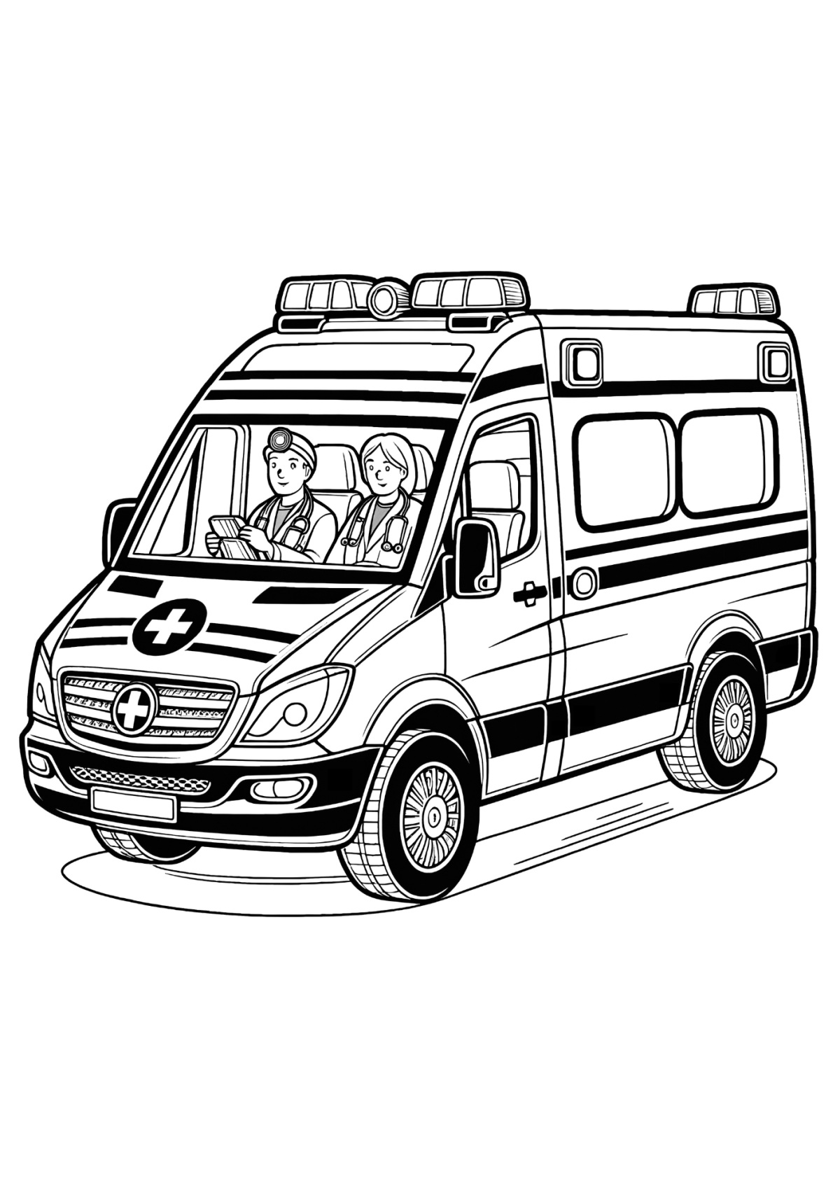 Desenho para Colorir Ambulância