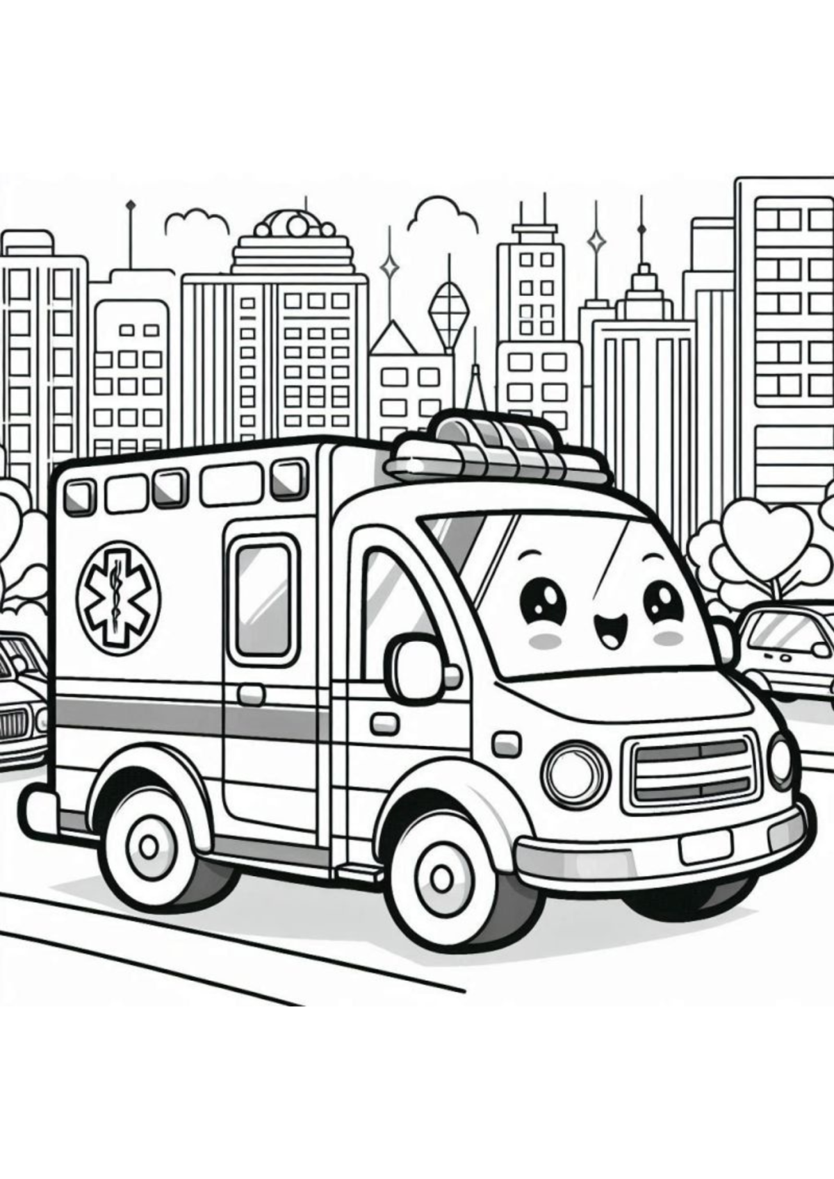 Desenho para Colorir Ambulância