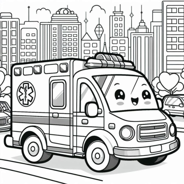 Desenho para Colorir Ambulância