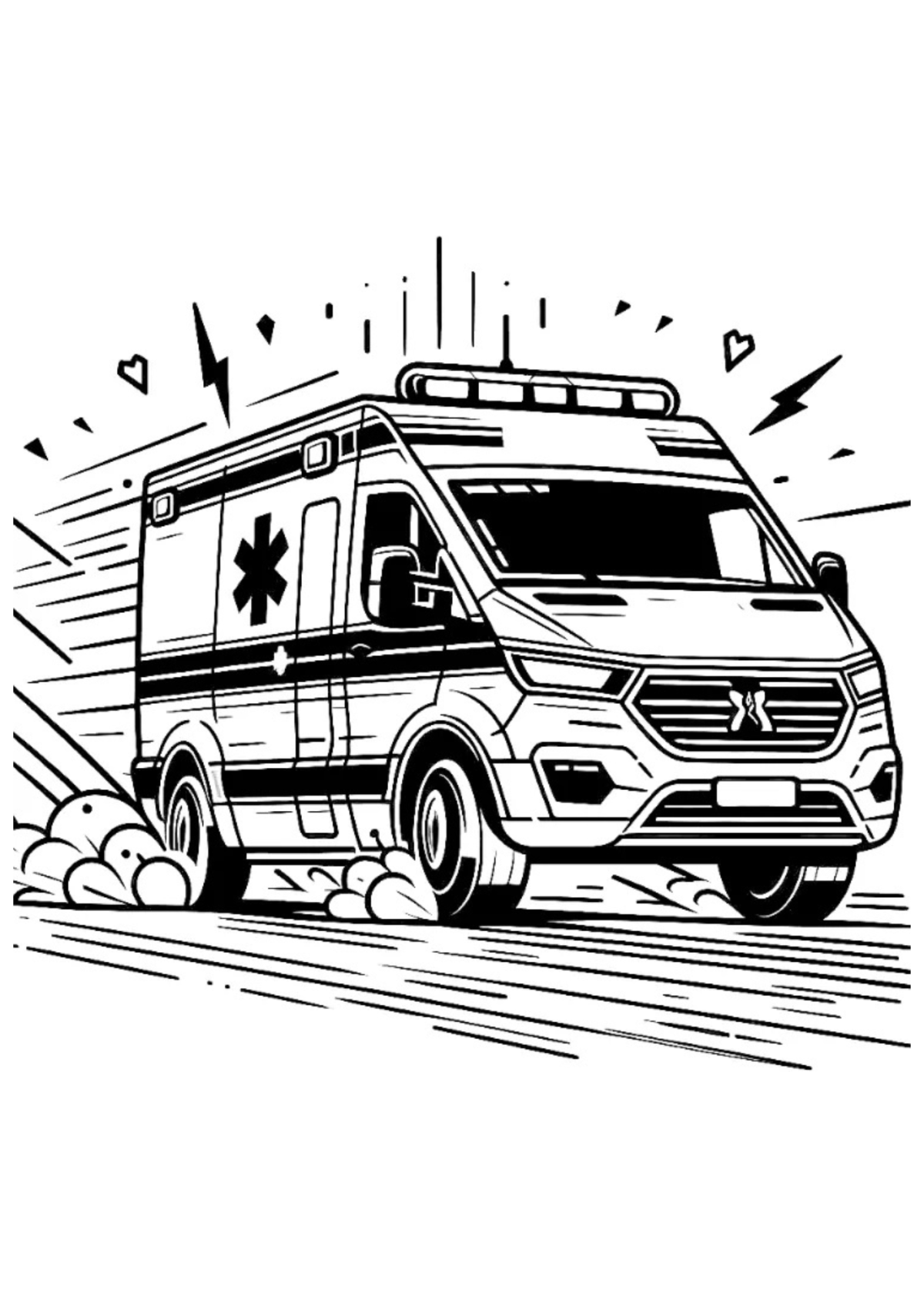 Desenho para Colorir Ambulância