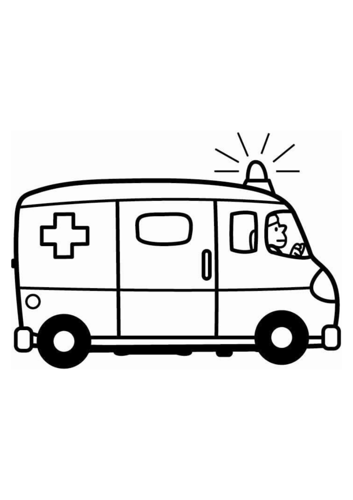 Desenho para Colorir Ambulância
