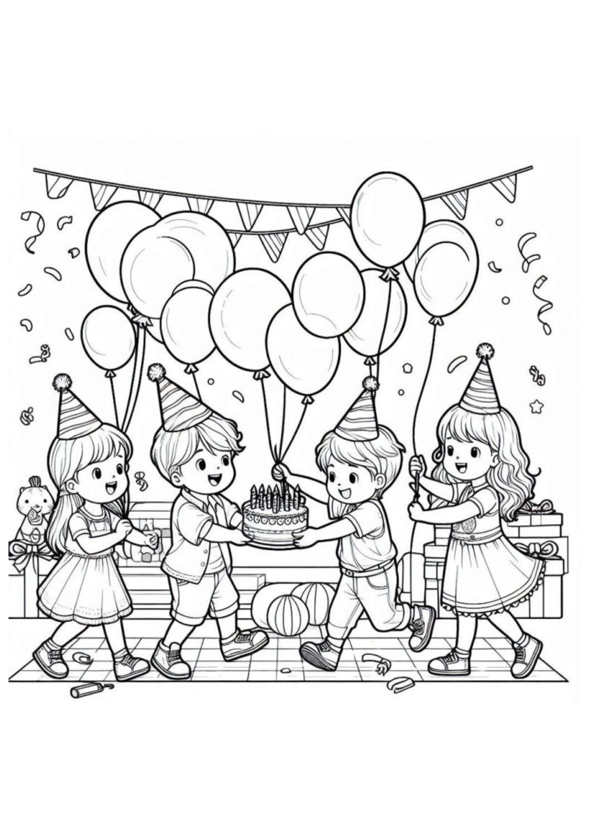 Desenho para Colorir Aniversário