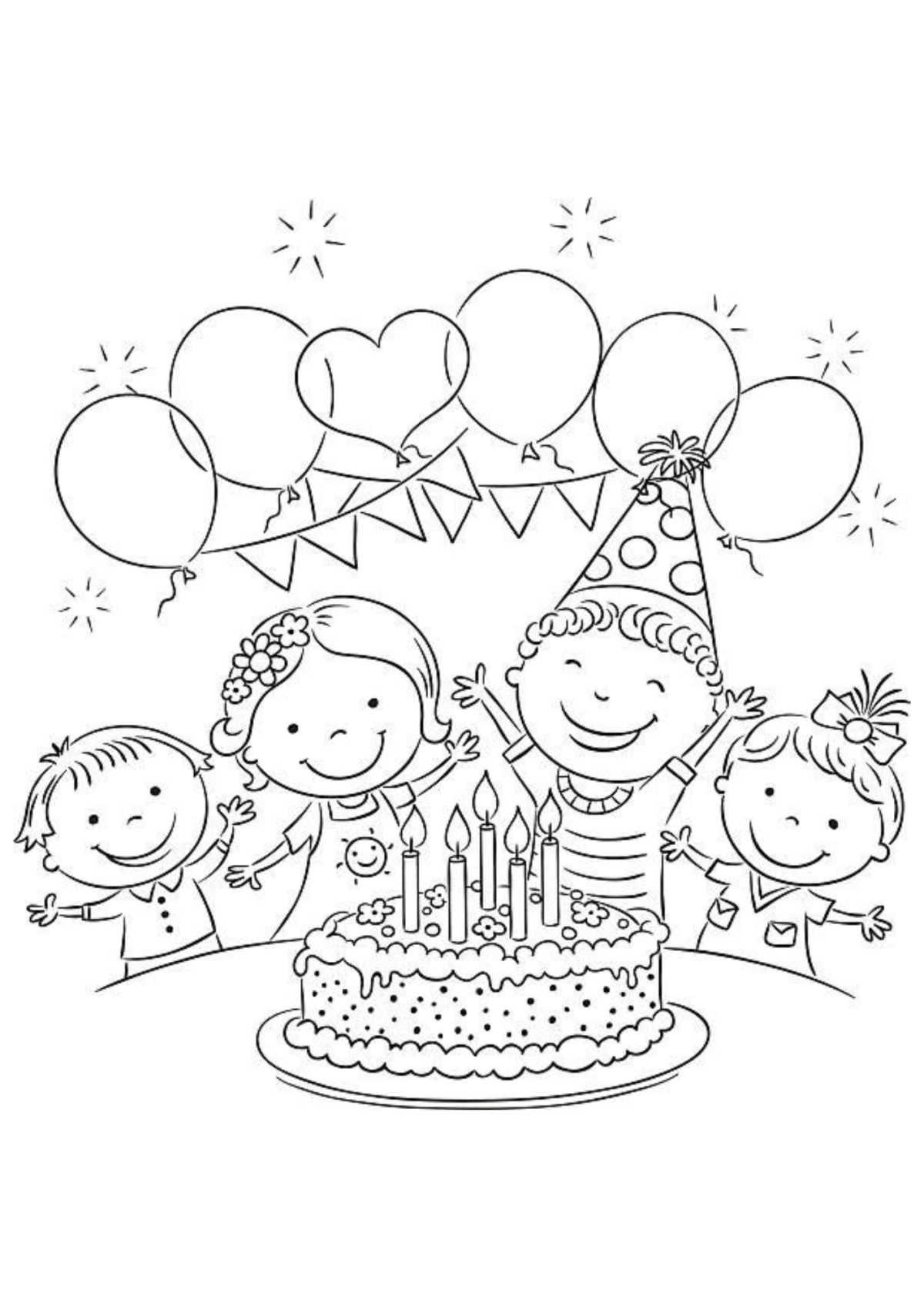 Desenho para Colorir Aniversário