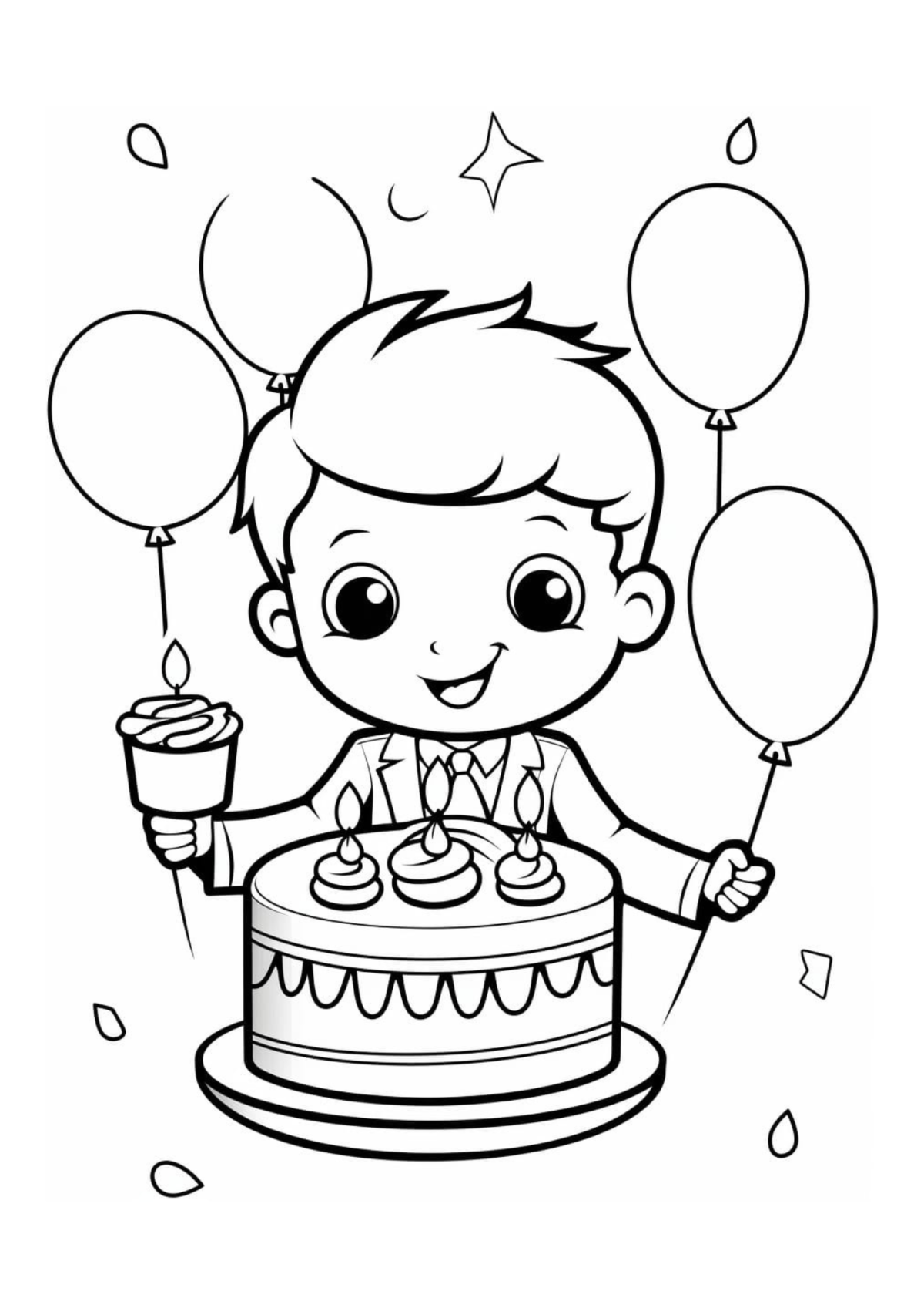Desenho para Colorir Aniversário