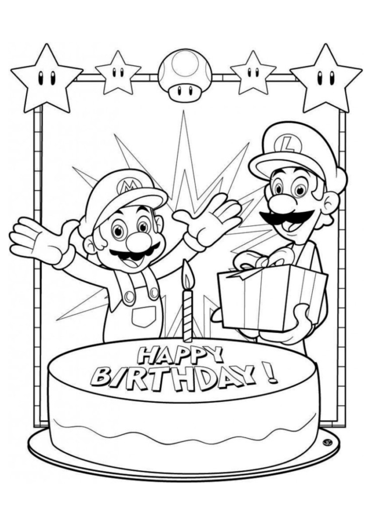 Desenho para Colorir Aniversário