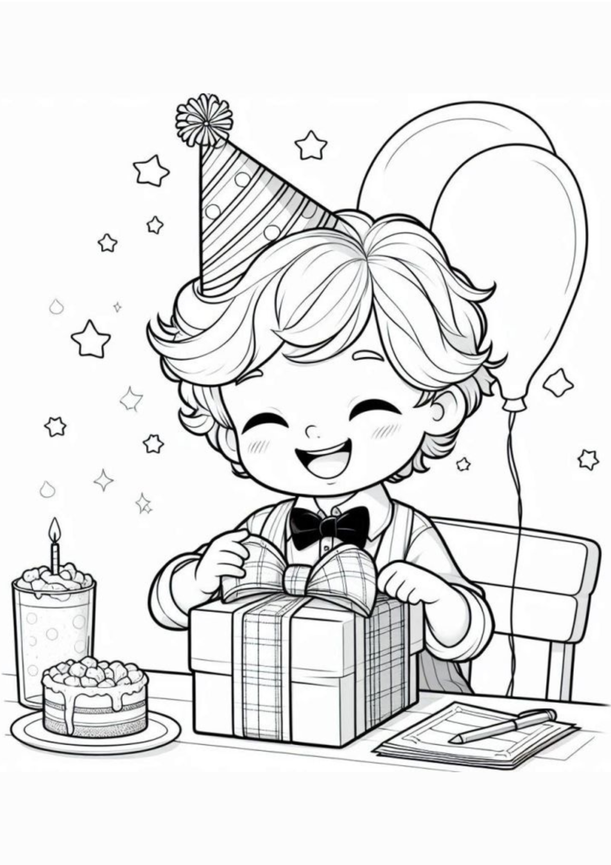 Desenho para Colorir Aniversário