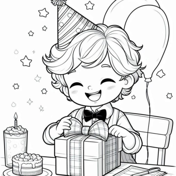 Desenho para Colorir Aniversário