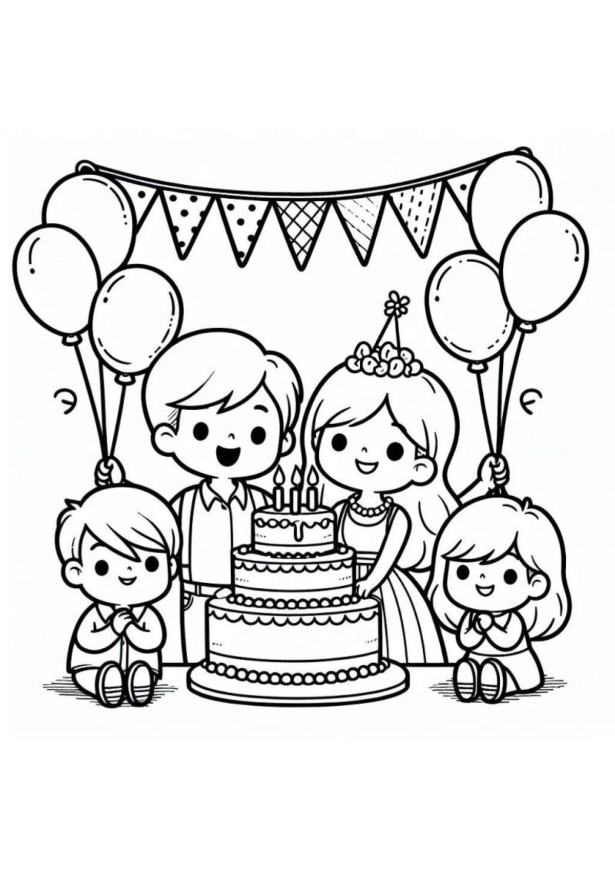 Desenho para Colorir Aniversário