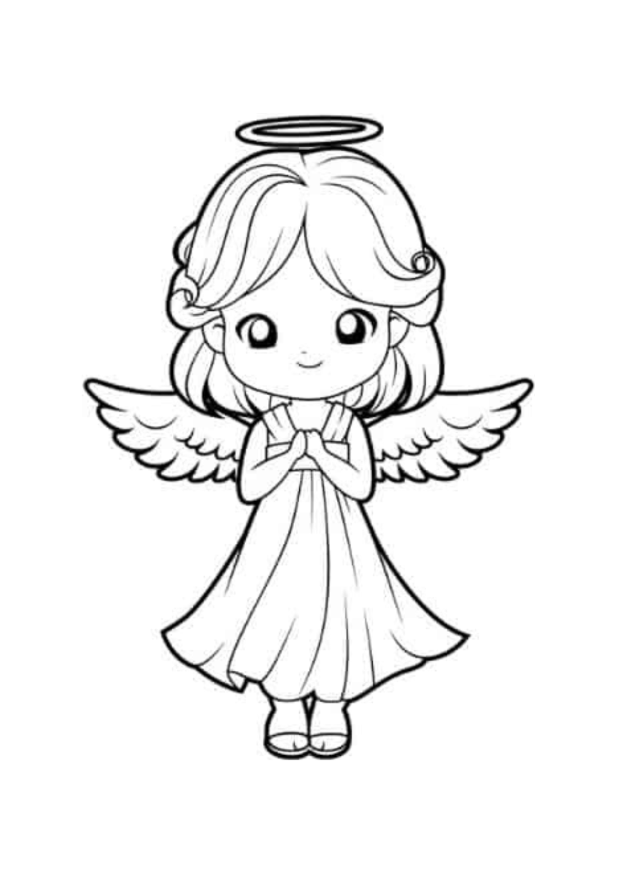Desenho para Colorir Anjo