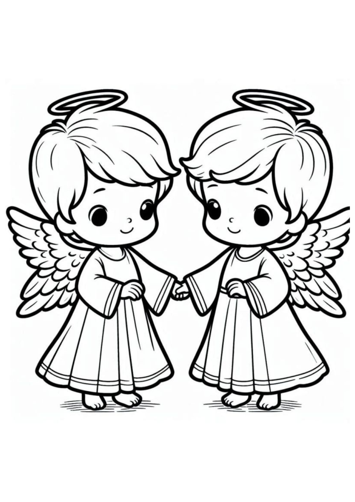 Desenho para Colorir Anjo