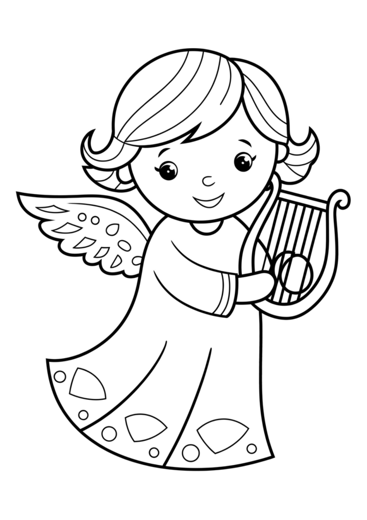 Desenho para Colorir Anjo
