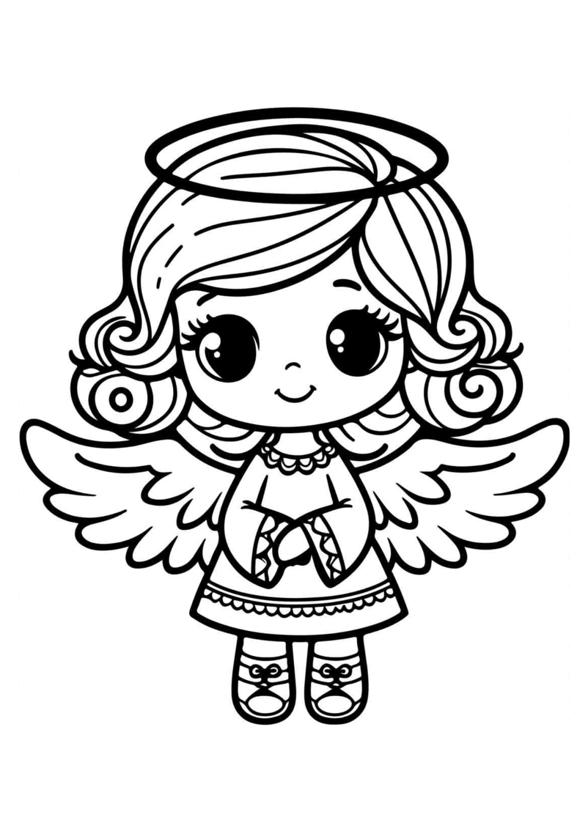 Desenho para Colorir Anjo