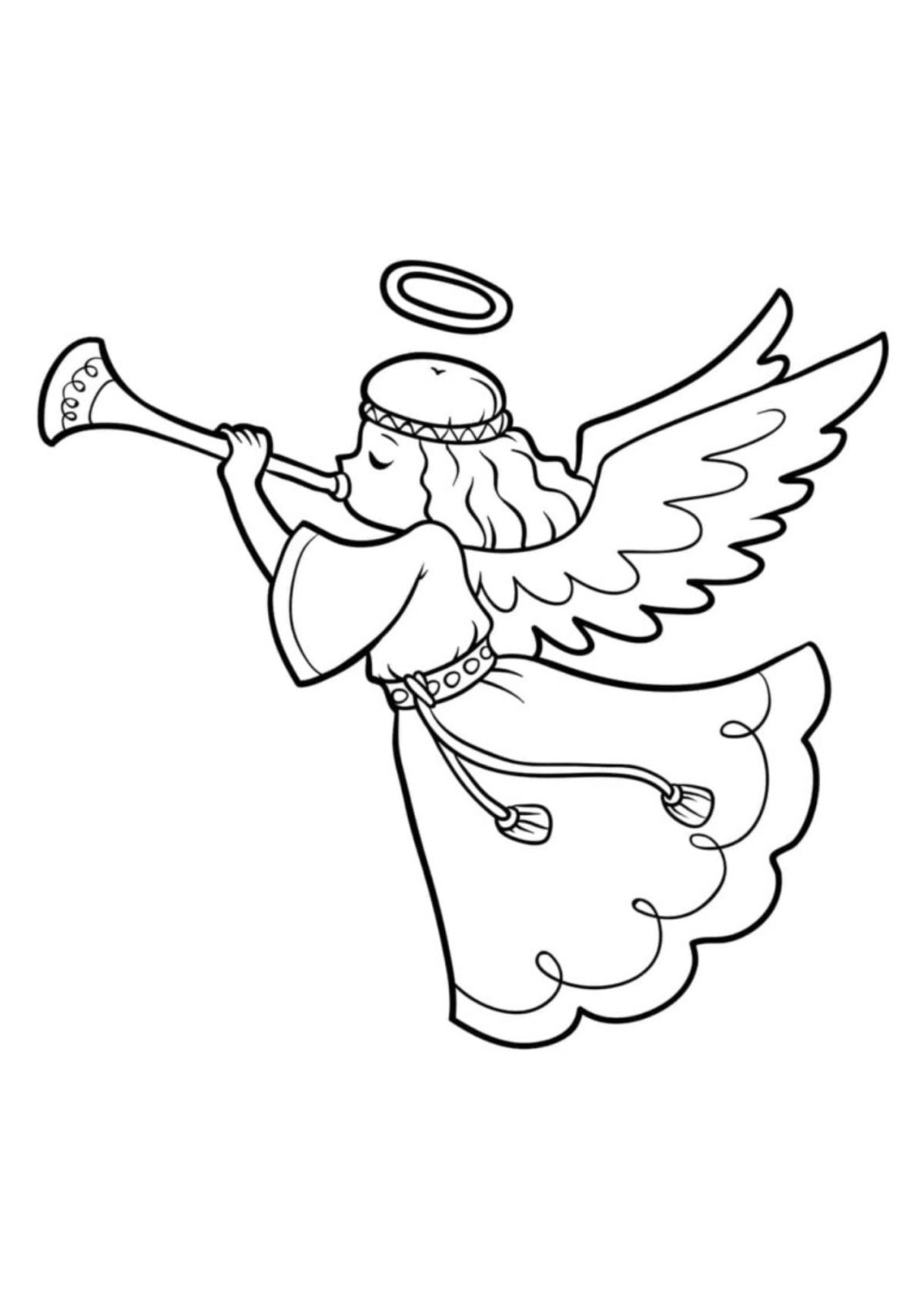 Desenho para Colorir Anjo
