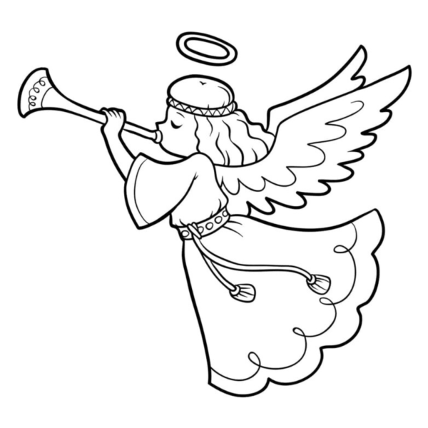 Desenho para Colorir Anjo