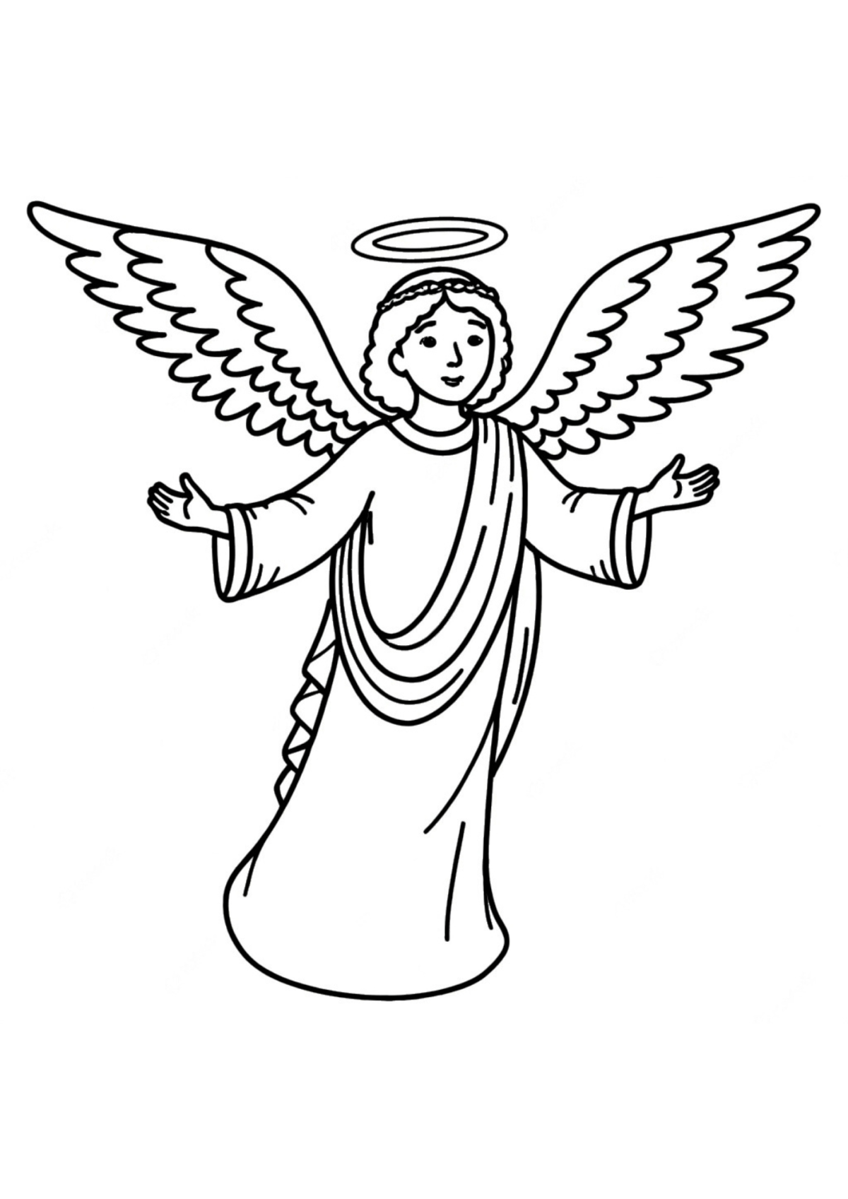 Desenho para Colorir Anjo