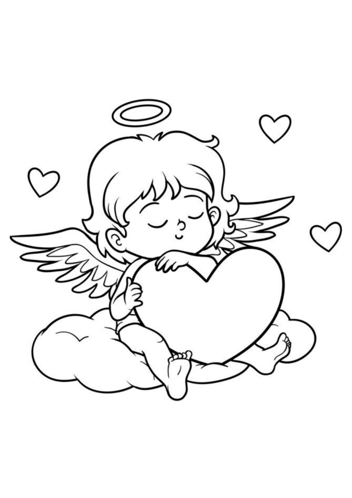 Desenho para Colorir Anjo