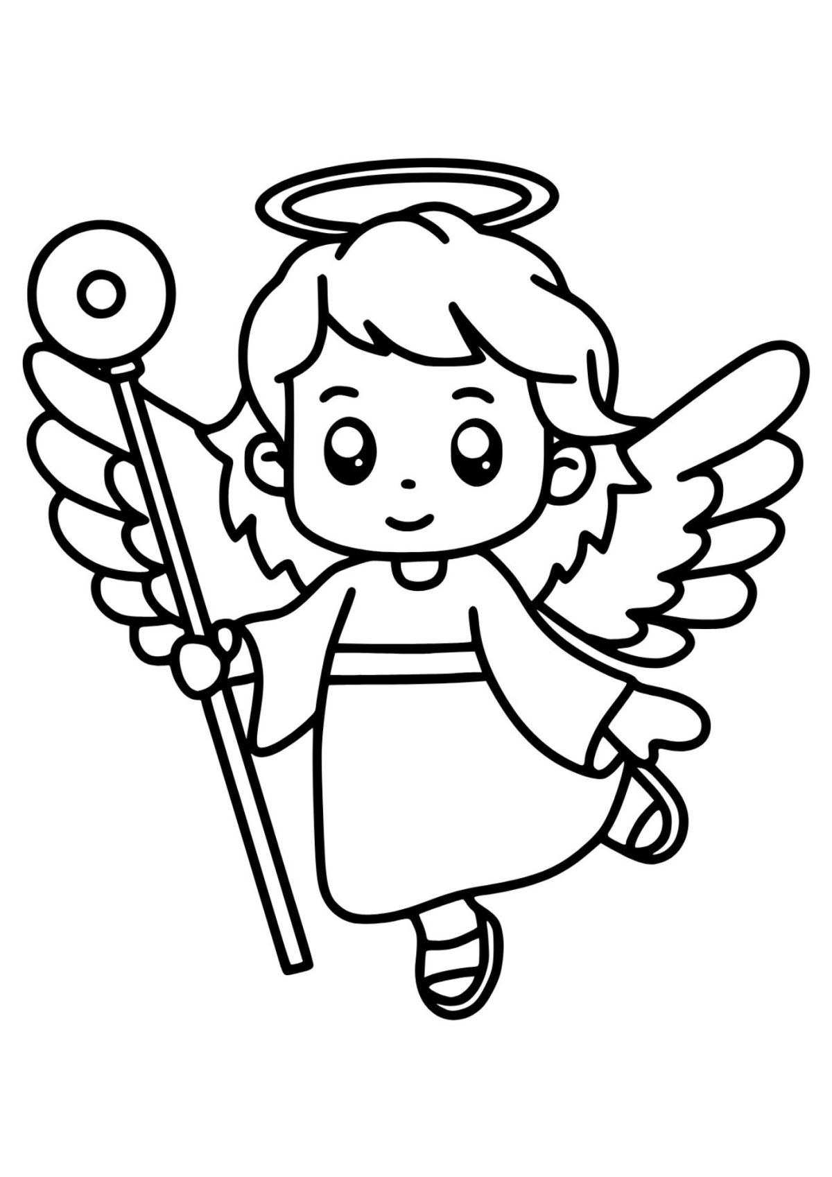 Desenho para Colorir Anjo