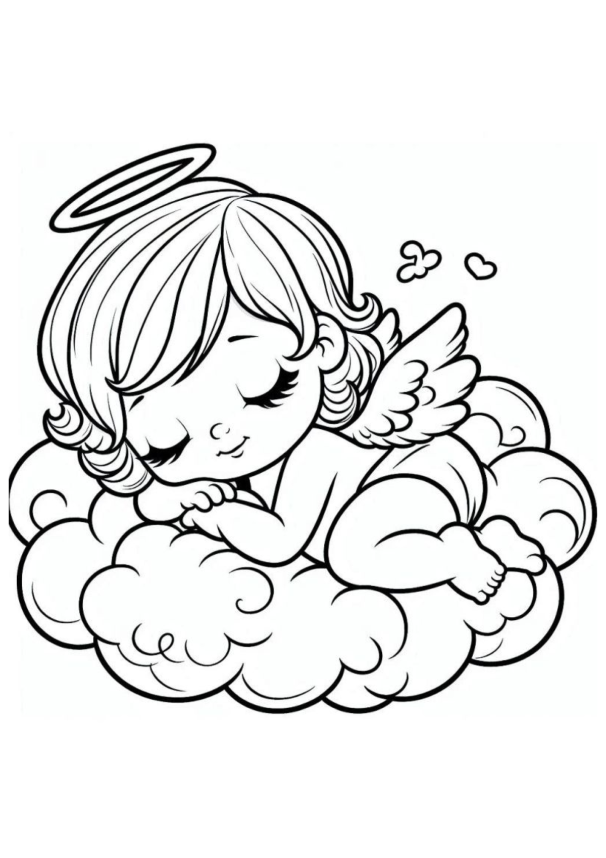 Desenho para Colorir Anjo
