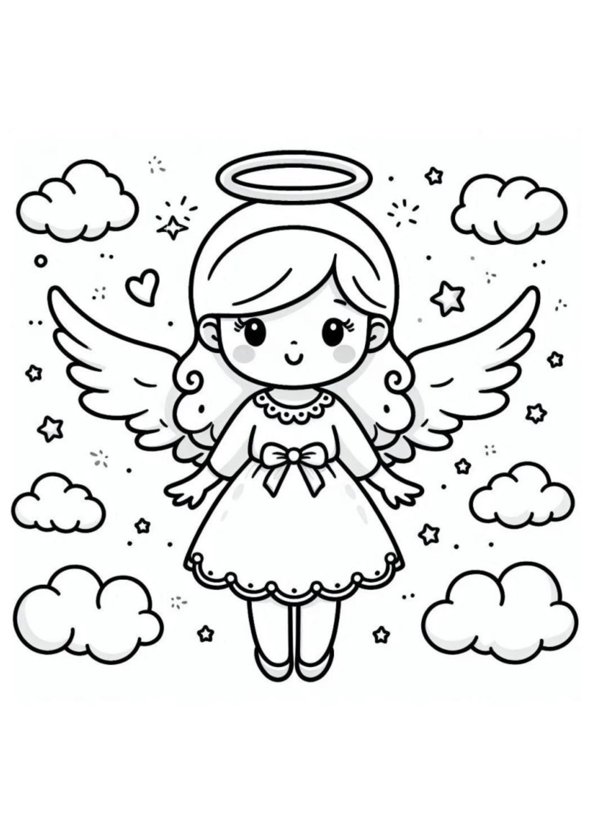 Desenho para Colorir Anjo