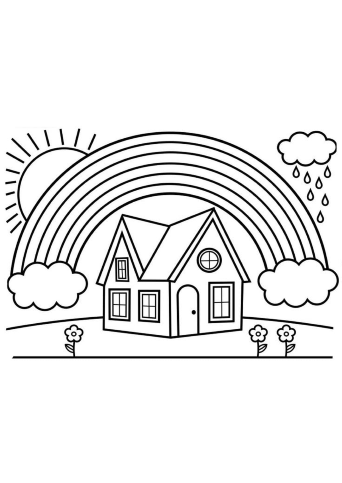 Desenho para Colorir Arco Íris