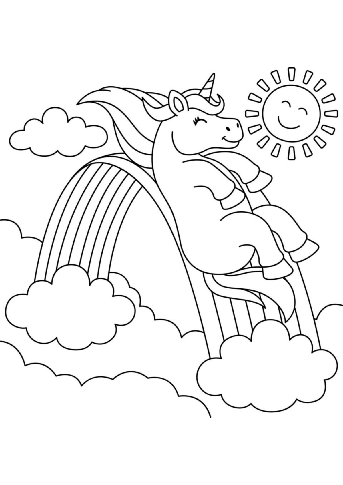 Desenho para Colorir Arco Íris