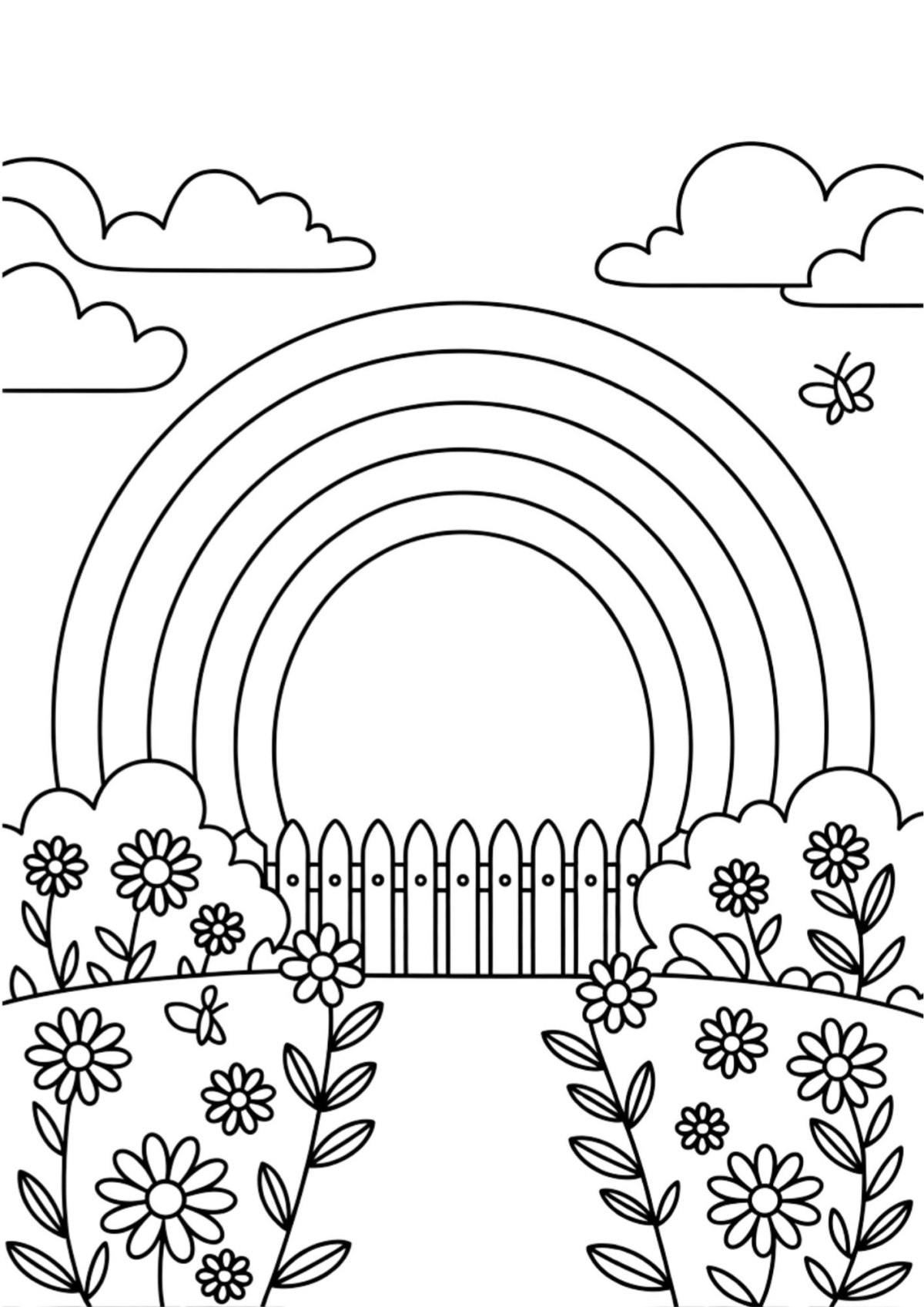 Desenho para Colorir Arco Íris