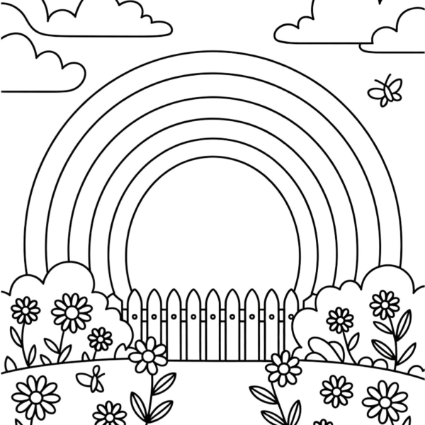 Desenho para Colorir Arco Íris