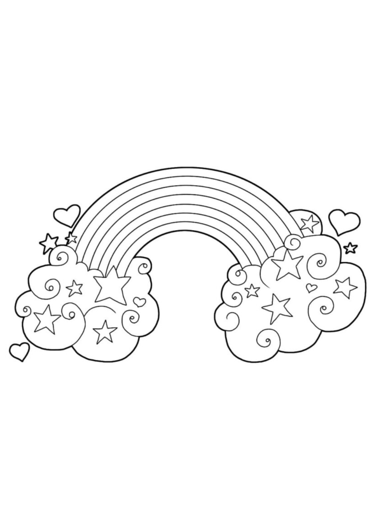 Desenho para Colorir Arco Íris
