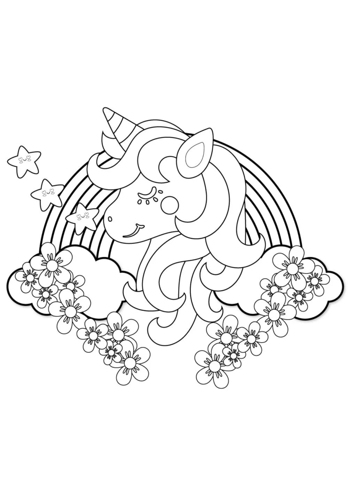 Desenho para Colorir Arco Íris