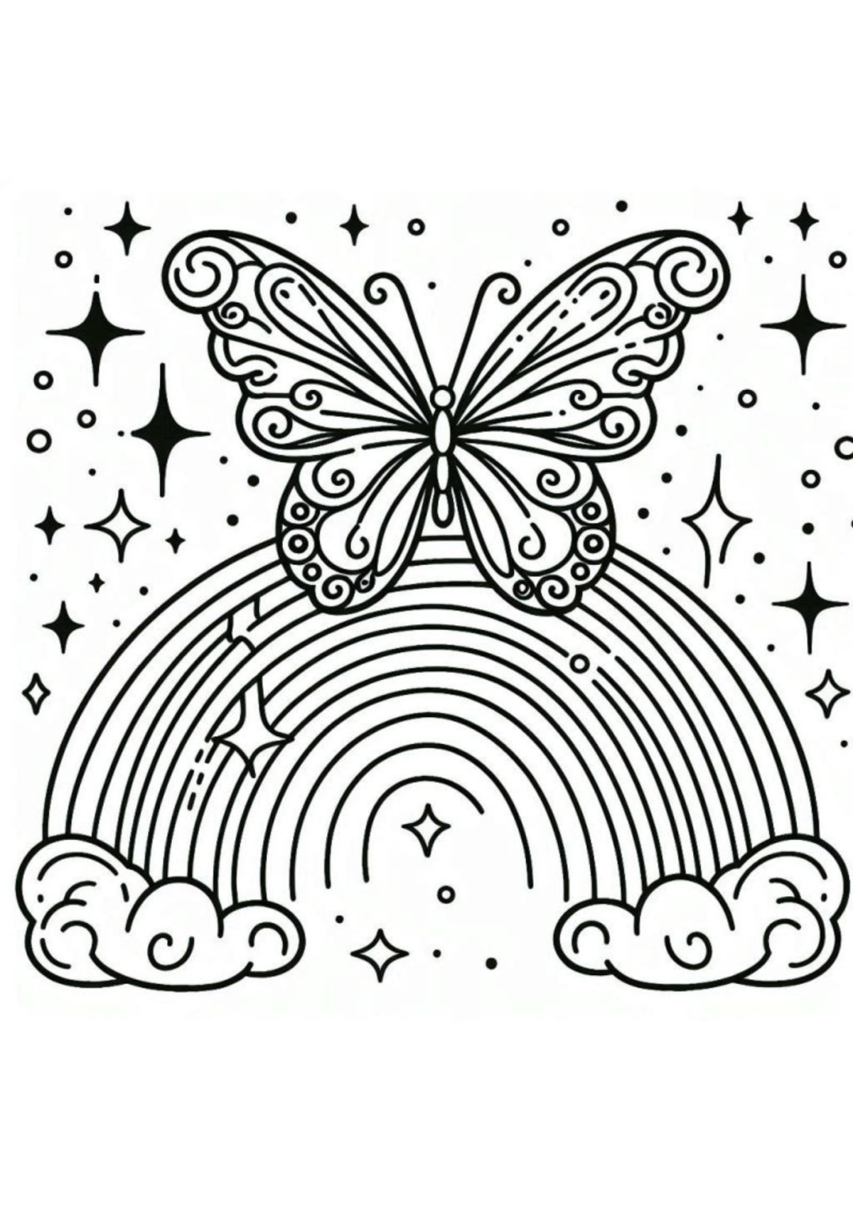 Desenho para Colorir Arco Íris