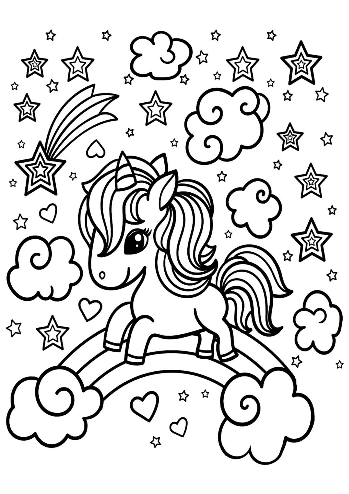 Desenho para Colorir Arco Íris