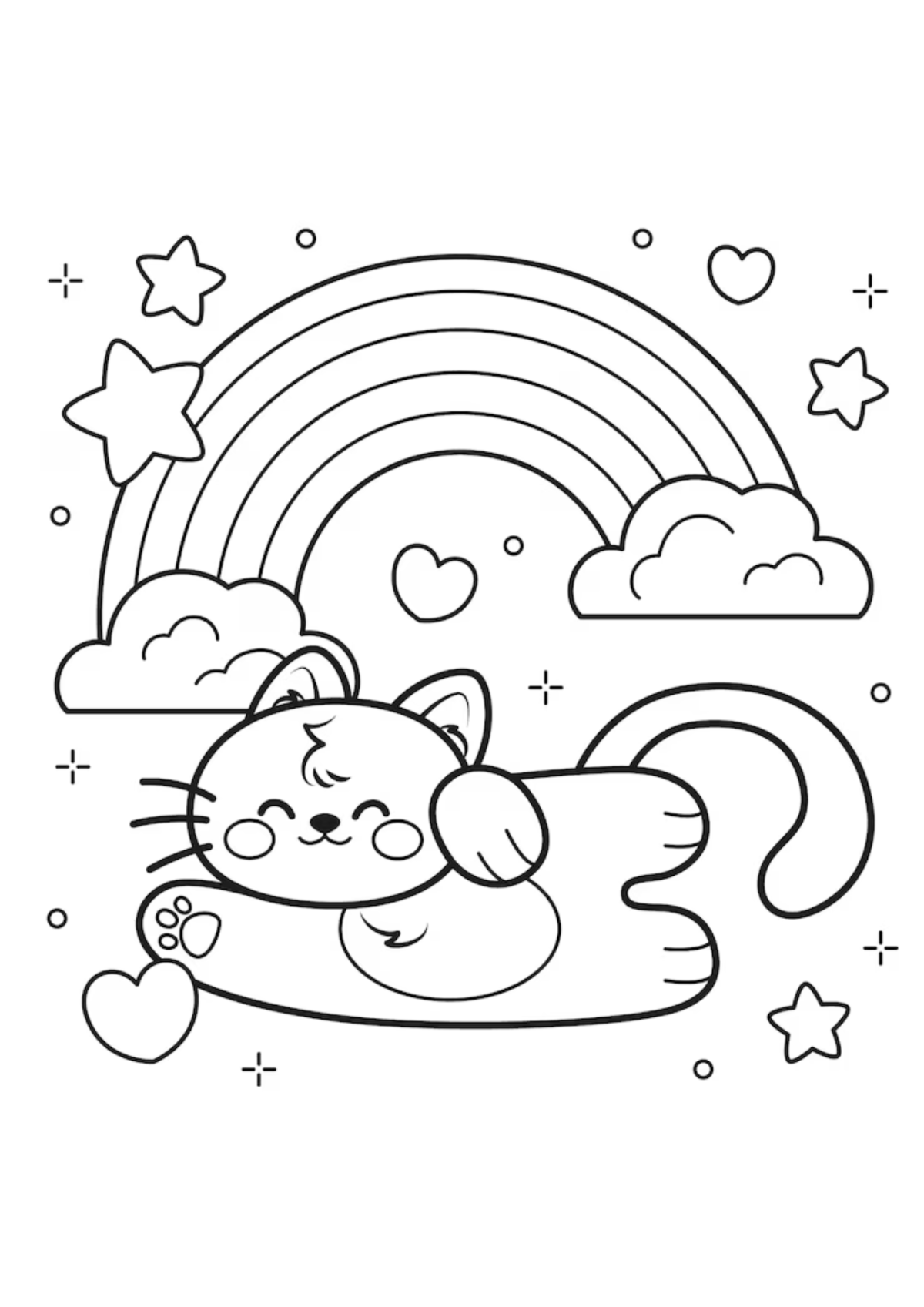 Desenho para Colorir Arco Íris