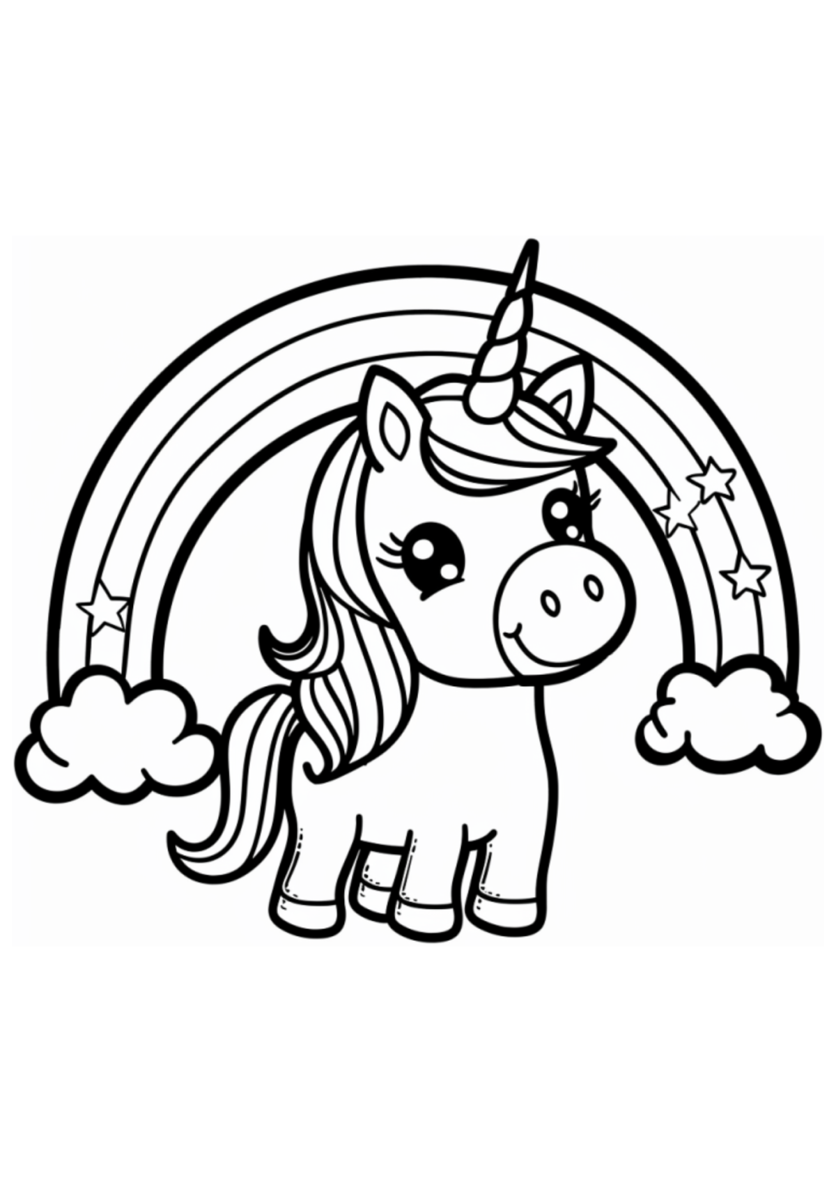 Desenho para Colorir Arco Íris