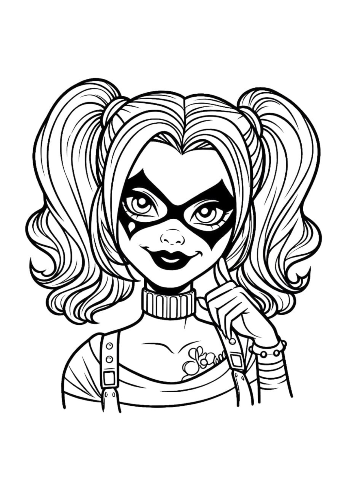 Desenho para Colorir Arlequina