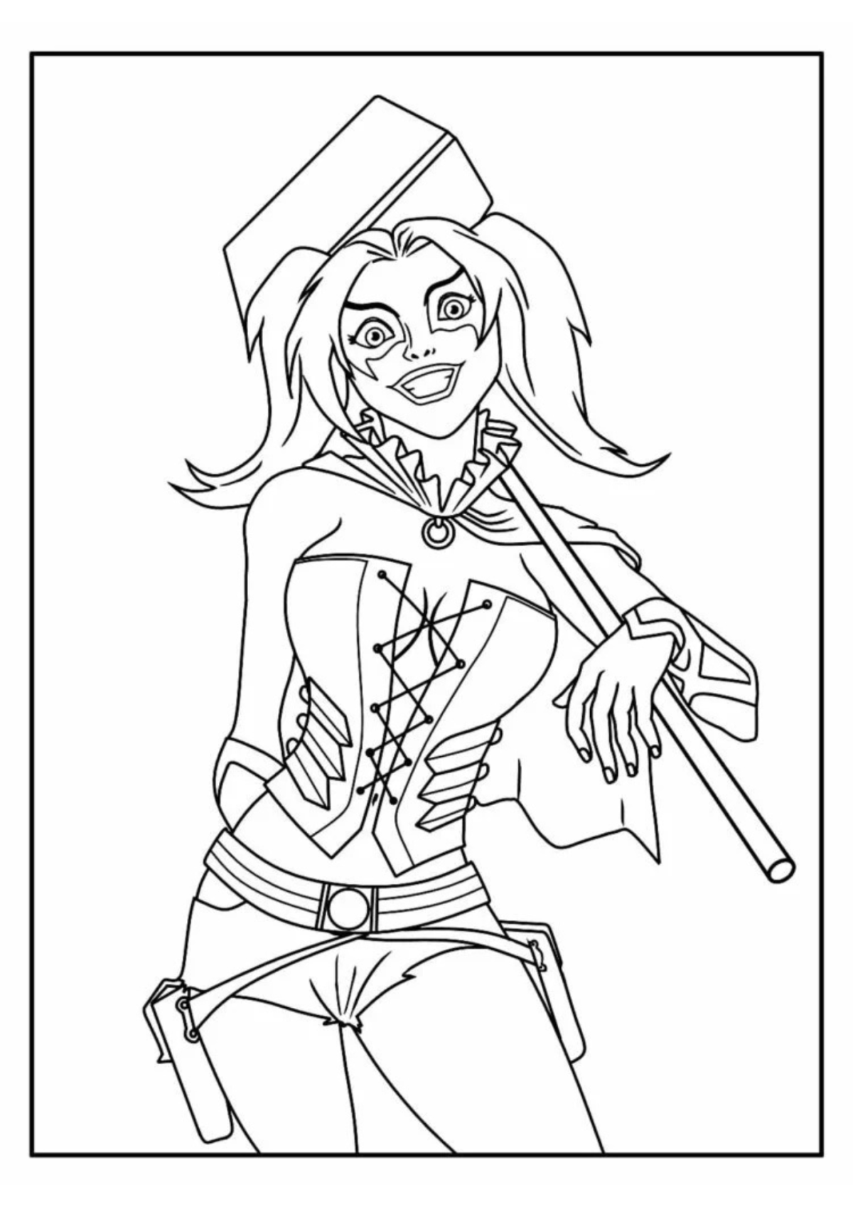 Desenho para Colorir Arlequina