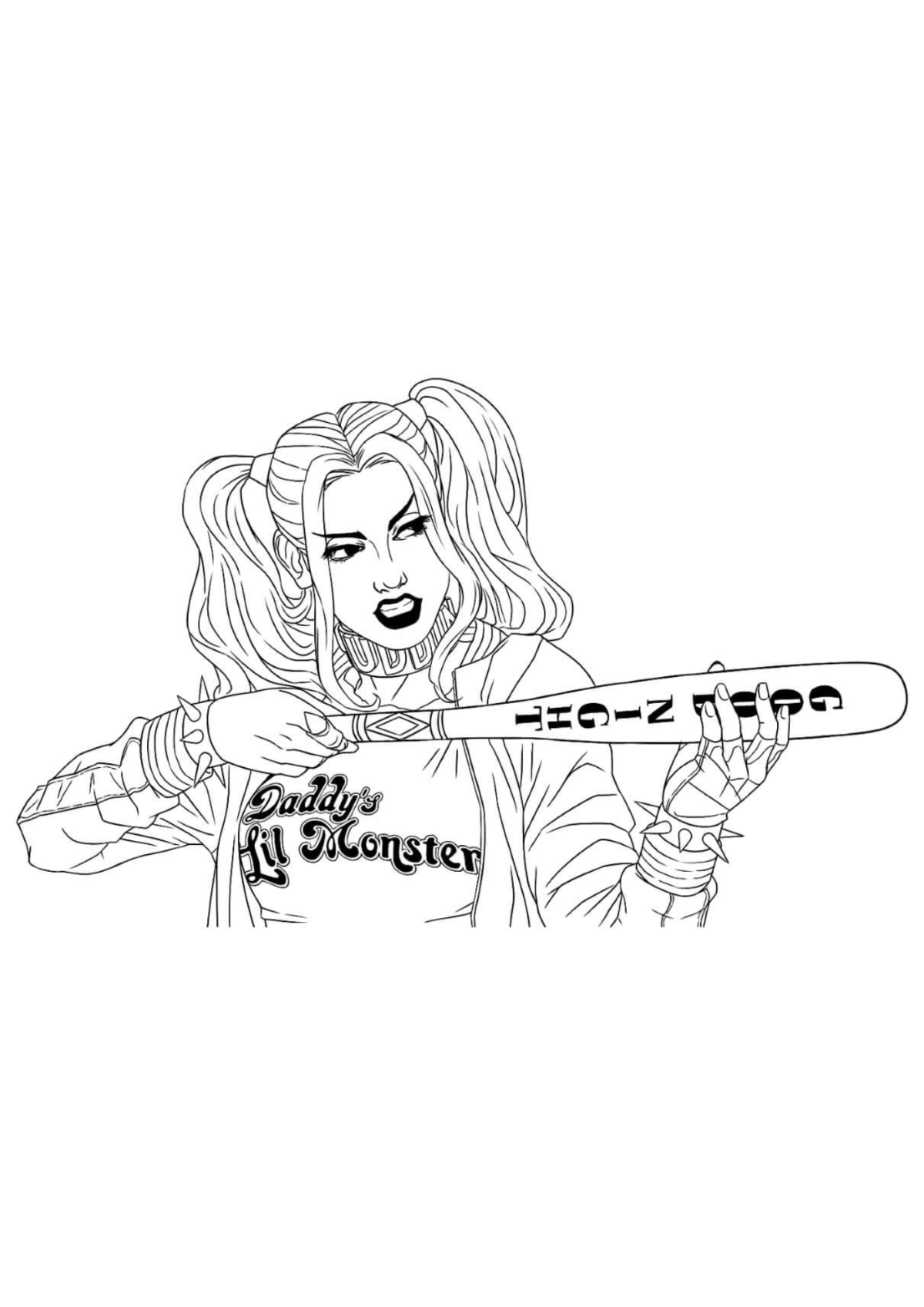 Desenho para Colorir Arlequina