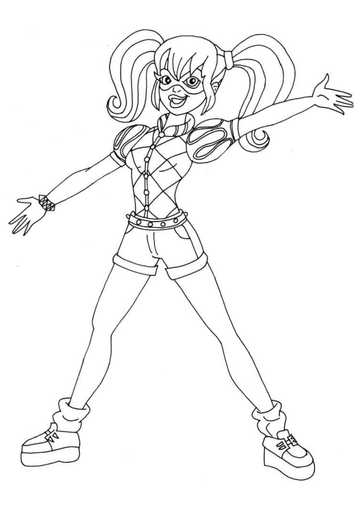 Desenho para Colorir Arlequina